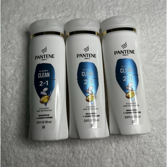 Pantene PRO-V Classic Clean 2-In-1 Shampoo & Conditioner, 12 oz Lot of 3 Bottles - Picture 1 of 2